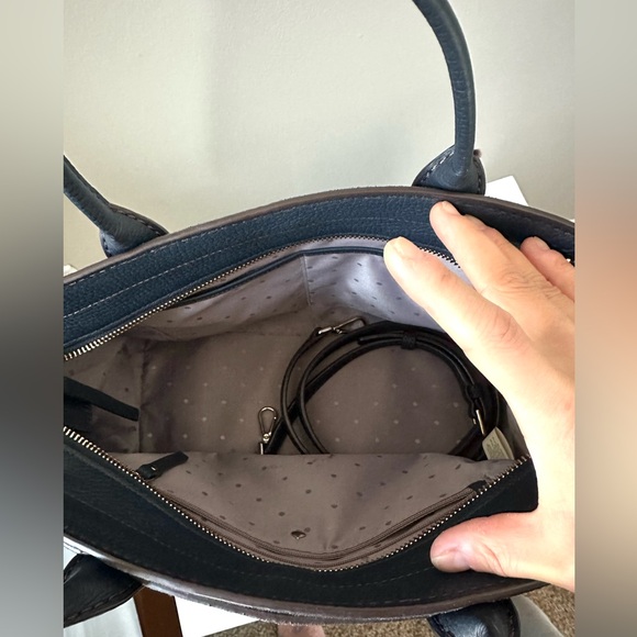 SALE ⭐️ kate spade Dunne Lane Lake Suede Leather Blue Satchel Bag - Picture 7 of 11